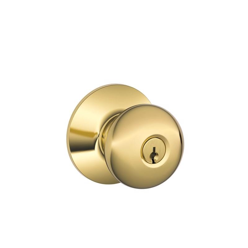Schlage F51VPLY505605 Plymouth Bright Brass Entry Door Knob 1-3/4 in.