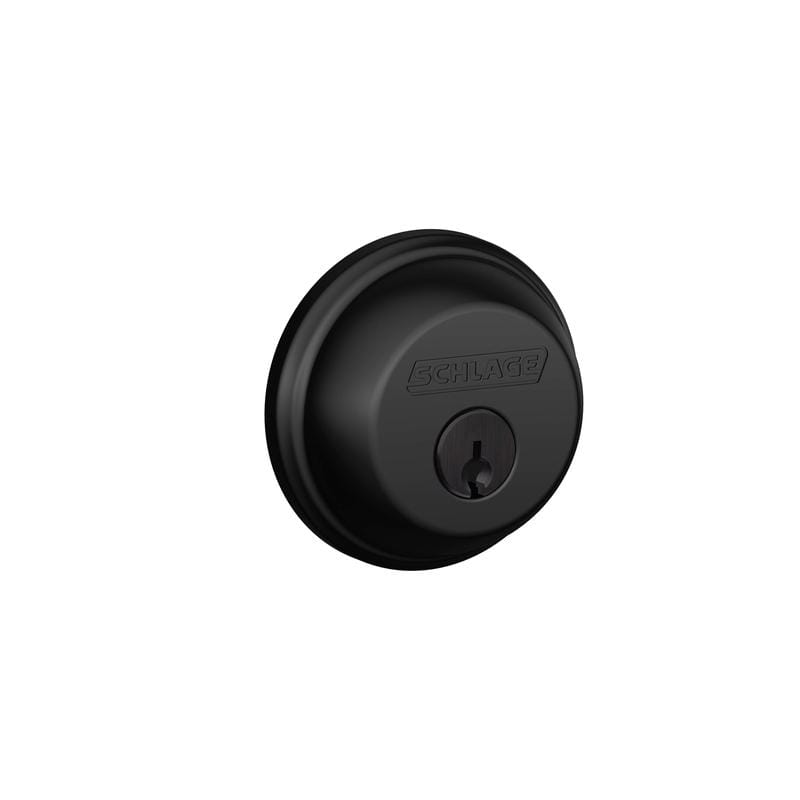 Schlage B60 G 622 Matte Black Metal Single Cylinder Deadbolt