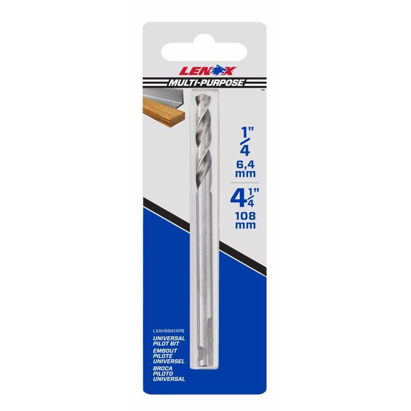 Lenox LXAH99414PB 1/4 in. High Speed Steel 4-1/4 in. L X 1/4 in. D Hole Saw Pilot Bit
