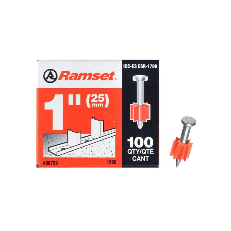 Ramset 00759 0.3 in. D X 1 in. L Steel Flat Head Drive Pin 100 pk