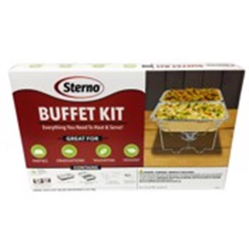 Sterno 70370 20.88 in. W X 3.25 in. L Buffet Set Silver 8 pc