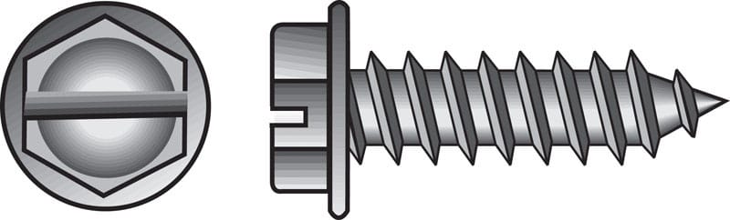 Hillman 0823066 No. 8 Ga. X 1 in. L Slotted Hex Washer Head Sheet Metal Screws 100 pk