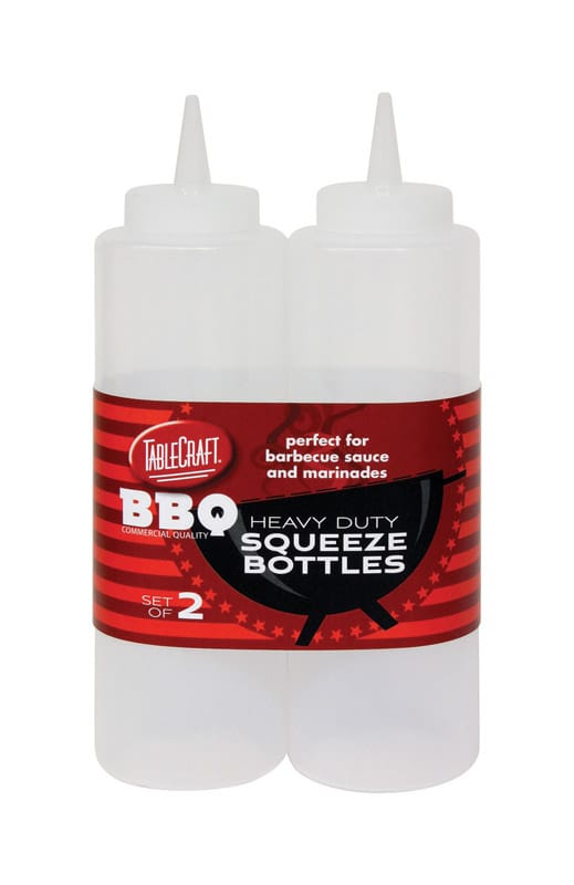 Tablecraft BBQ112C-1 BBQ Clear Polyethylene Squeeze Bottles 12 oz