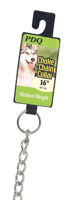 PDQ 12916 Silver Steel Dog Choke Chain Collar Medium