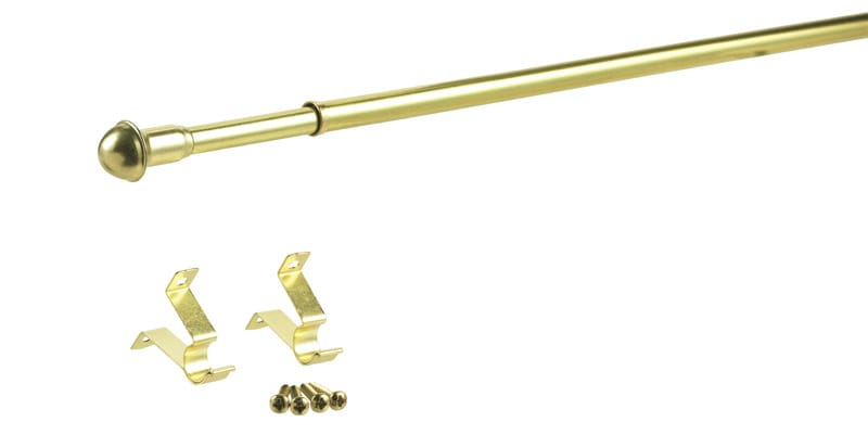 Kenney KN386/3NP Brass Gold Traditional/Transitional Curtain Rod 28 in. L X 48 in. L