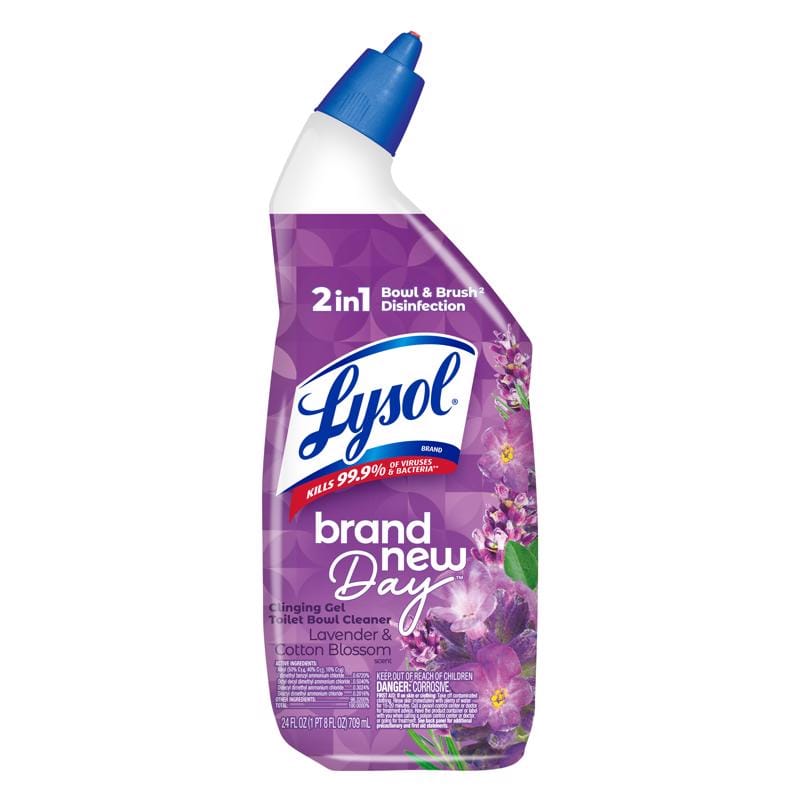 Lysol 1920056251 Brand New Day Lavender and Cotton Blossom Scent Toilet Bowl Cleaner 24 oz Gel