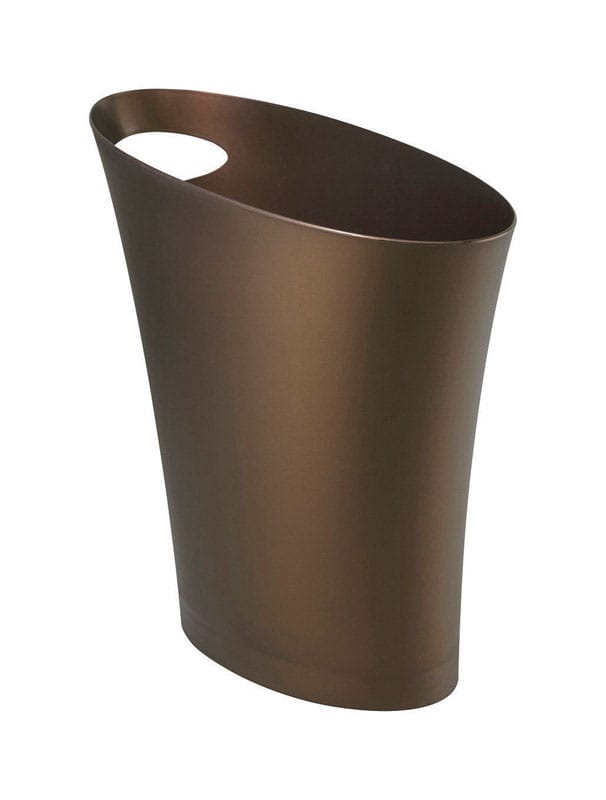 Umbra 082610-125 Skinny 2 gal Bronze Plastic Modern Wastebasket