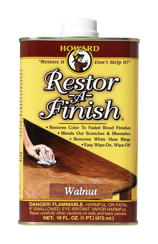 Howard RF4016 Restor-A-Finish Semi-Transparent Walnut Oil-Based Wood Restorer 1 pt