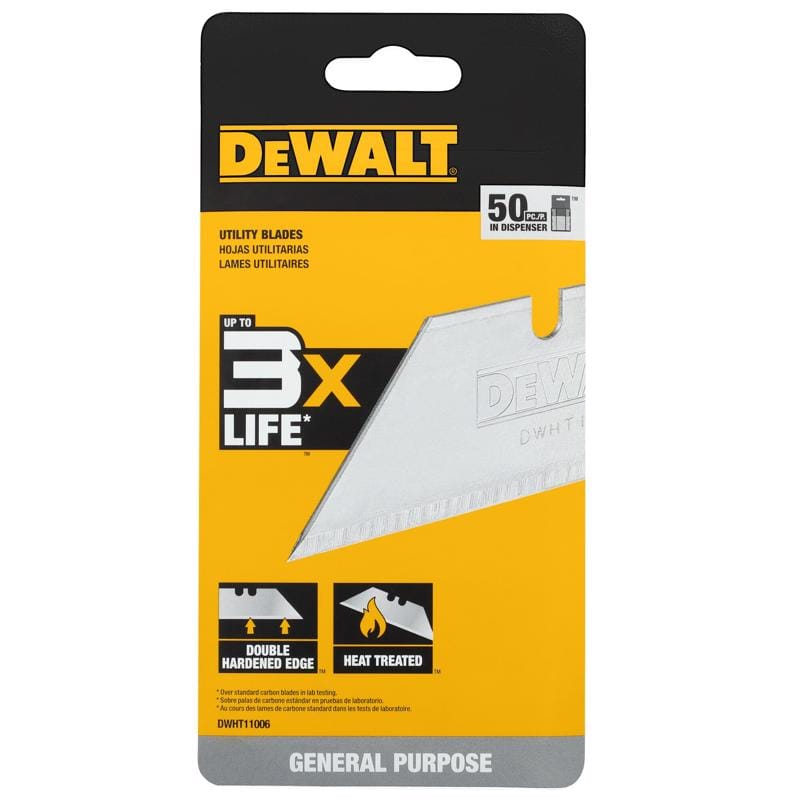 Dewalt DWHT11006 Bi-Metal Double-Edge Utility Blade 2.4 in. L 50 pc