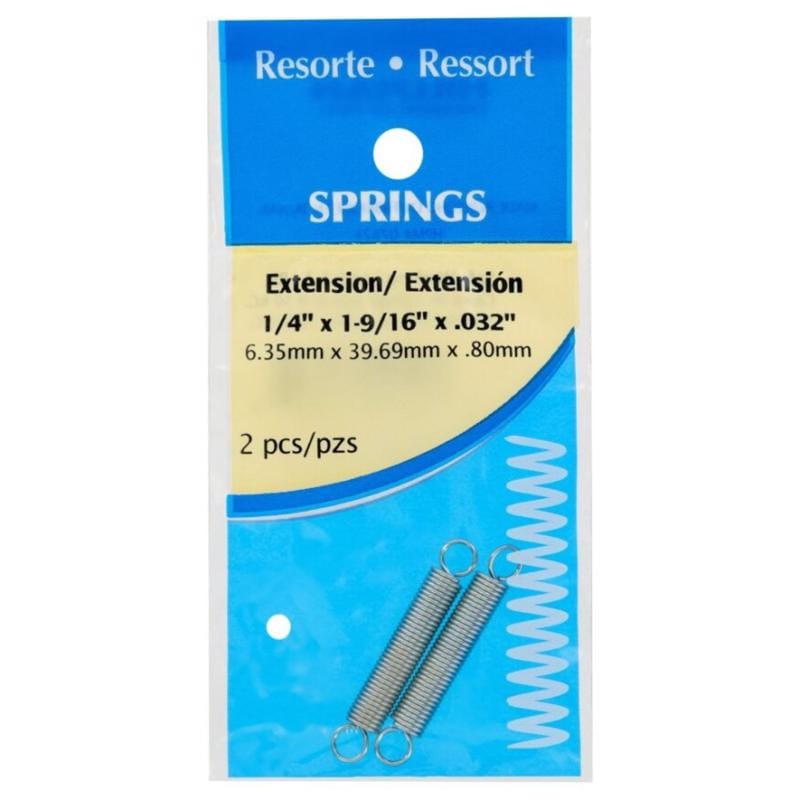 Hillman 543031 1.5 in. L X 1/4 in. D Extension Spring 2 pk