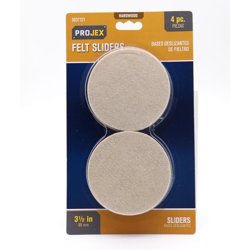 Projex P0146 Brown 3-1/2 in. Adhesive Felt Sliding Discs 4 pk