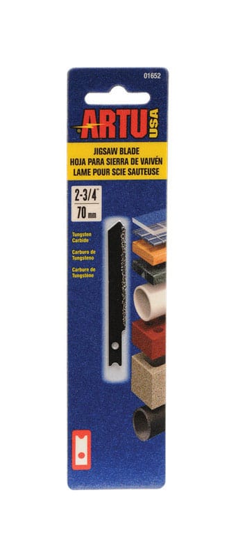 Artu 01652 2-3/4 in. Tungsten Carbide U-Shank Jig Saw Blade Assorted TPI 1 pk