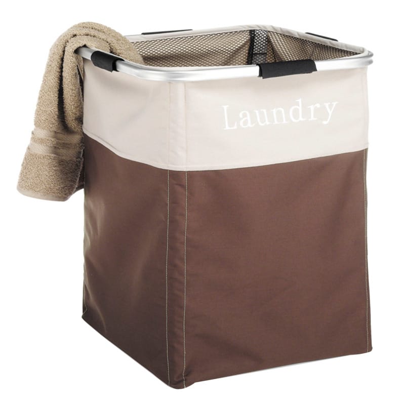 Whitmor 6205-2465-JAVA Brown Polyester Collapsible Hamper