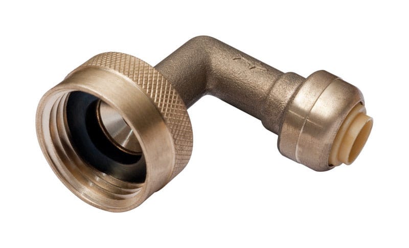 Sharkbite U2276LFA Push to Connect 1/4 in. PTC X 3/4 in. D FHT Brass Dishwasher Elbow