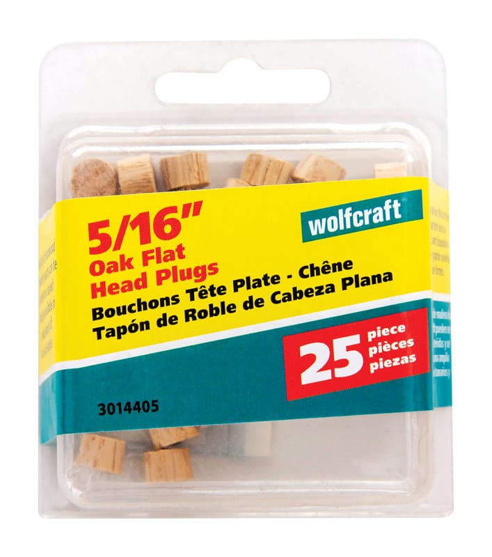 Wolfcraft 3014405 Flat Oak Head Plug 5/16 in. D X 1/4 in. L 1 pk Natural