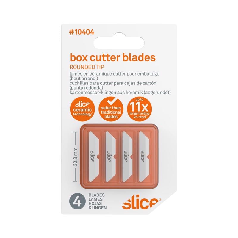 Slice 10404 Ceramic Rounded Tip Box Cutter Box Cutter Replacement Blades 4 pk