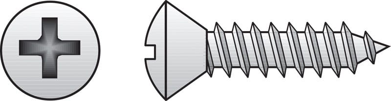 Hillman 0823626 No. 6 Ga. X 1 in. L Phillips Oval Head Sheet Metal Screws 100 pk