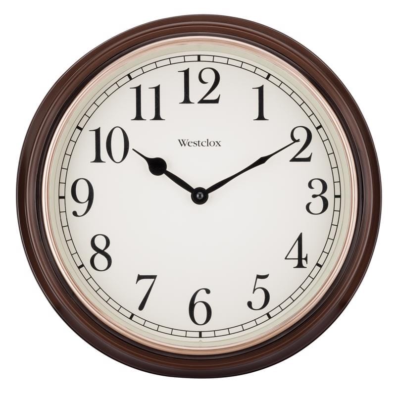 Westclox 73004P 15.5 in. L X 15.5 in. W Indoor Classic Analog Wall Clock Glass/Wood Brown