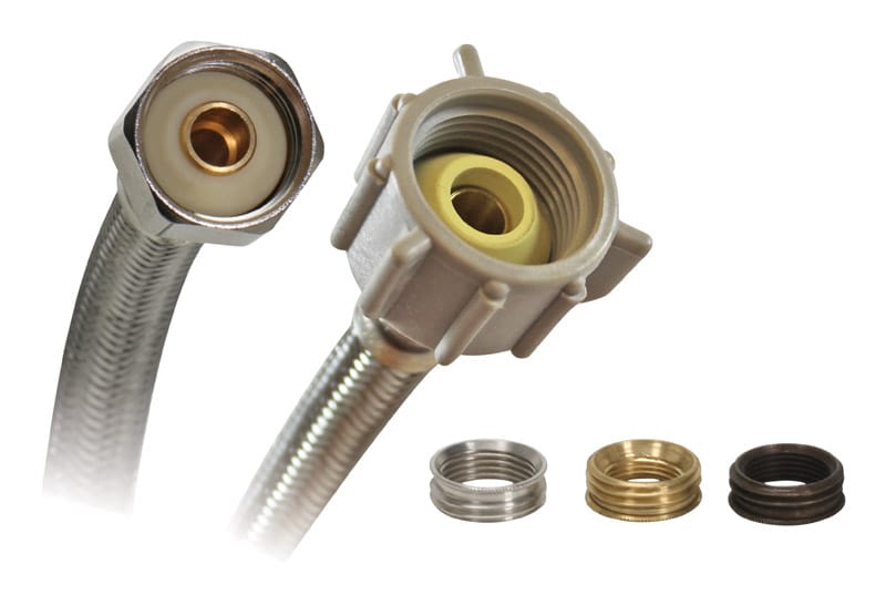 Fluidmaster B4T12U 1/2 in. Ballcock Ah X 7/8 in. D Ballcock 12 in. Braided Stainless Steel Supply Line