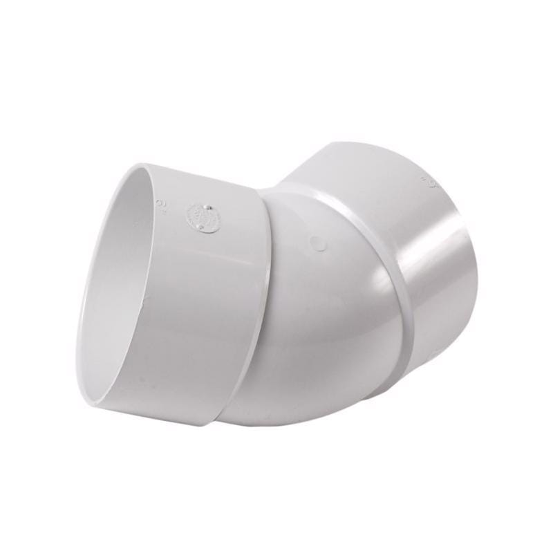 NDS 6P03 Schedule 35 6 in. Hub each X 6 in. D Hub PVC Elbow 1 pk
