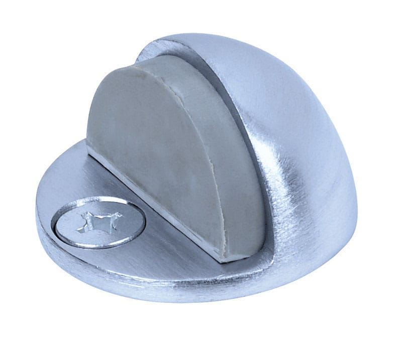 Tell DT100033 2 in. W Aluminum Satin Chrome Silver Door Stop Mounts to floor