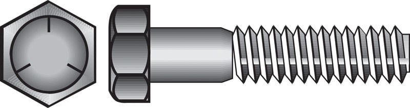 Hillman 200009 1/4 in. D X 3/4 in. L Heat Treated Zinc Steel Hex Head Cap Screw 100 pk