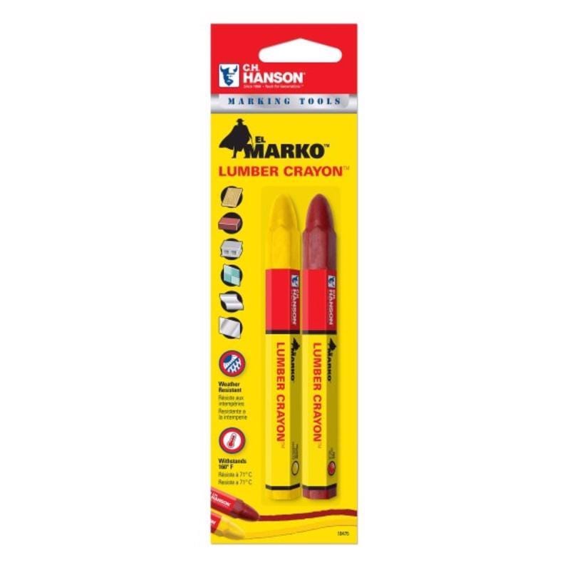 C.H. Hanson 10475 4-1/4 in. L Lumber Crayon Set Red/Yellow 2 pc