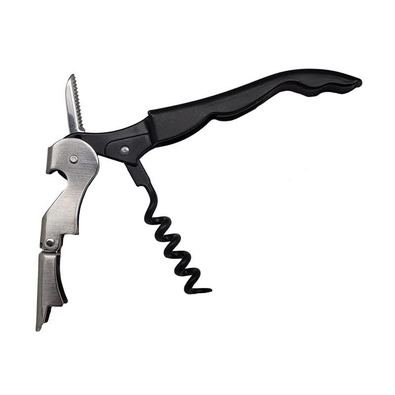 BARY3 BAR-0496 Black/Silver Steel/Polypropylene Waiter's Corkscrew