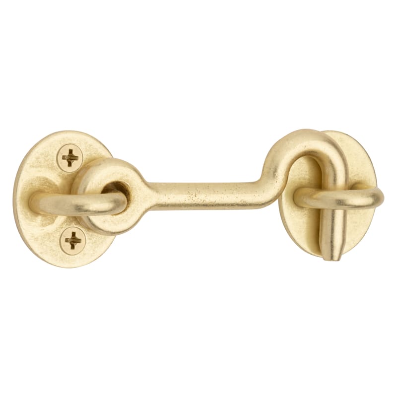 National Hardware N700-154 4 in. L Brushed Gold Steel Hook and Eye Closure 1 pc