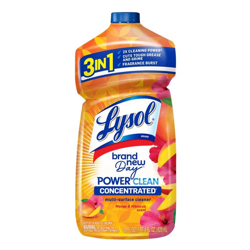 Lysol 1920082516 Brand New Day Mango and Hibiscus Scent Concentrated Multi-Surface Cleaner Liquid 28 oz