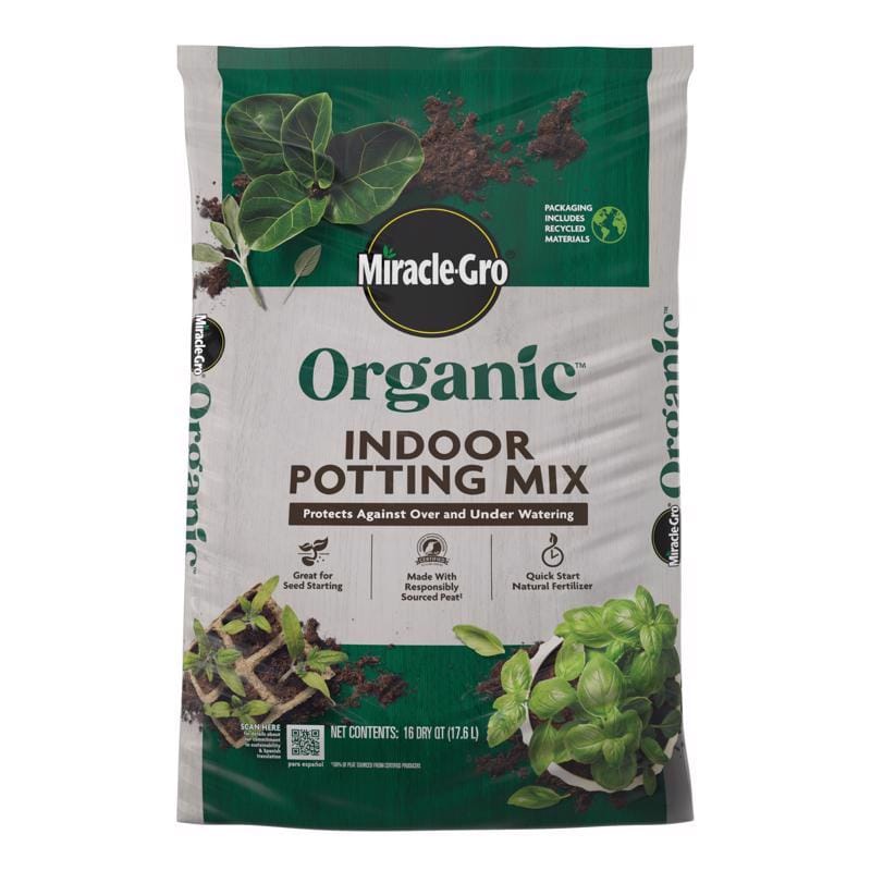 Miracle-Gro 74186430 Organic Indoor Plant Potting Mix 16 qt