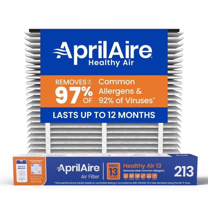 Aprilaire 213 20 in. W X 25 in. H X 4 in. Synthetic Fiber 13 MERV Pleated Air Cleaner Cabinet Air Filter