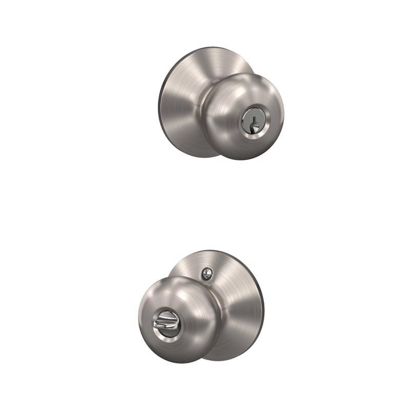 Schlage F51VPLY619 Plymouth Satin Nickel Entry Door Knob 1-3/4 in.