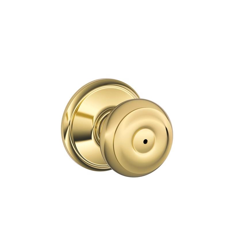 Schlage F40VGEO605 Georgian Bright Brass Privacy Lockset 1-3/4 in.