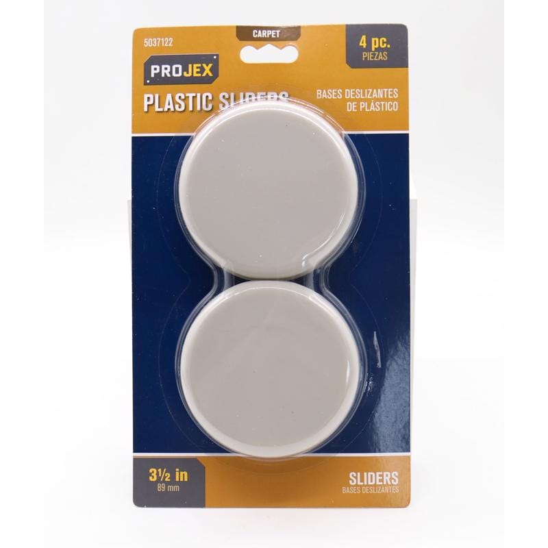 Projex P0147 Beige 3-1/2 in. Adhesive Carpet Sliding Discs 4 pk