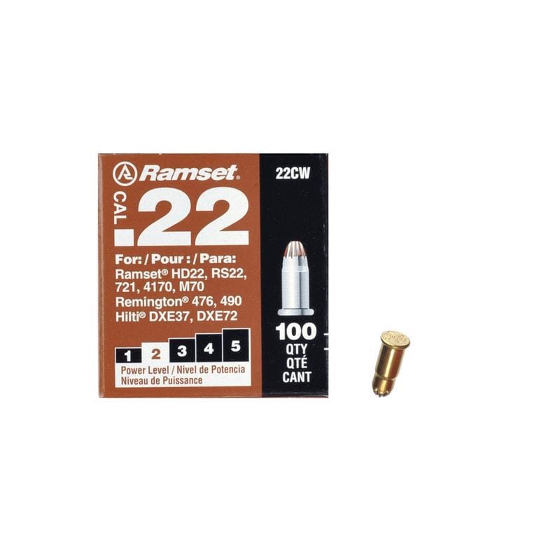 Ramset 00594 0.22 in. D X 1.5 in. L Steel Flat Head Powder Loads 100 pk
