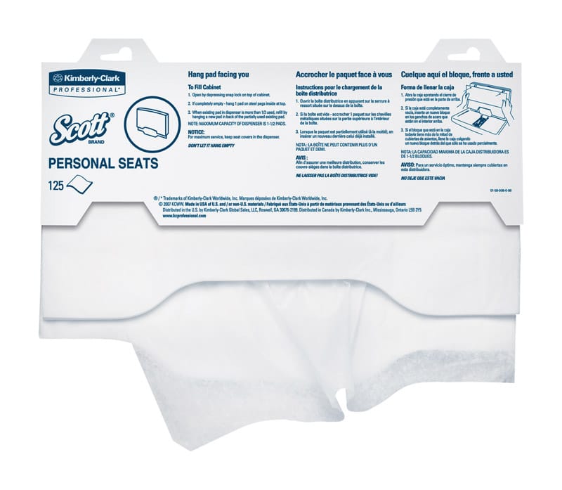 Scott 07410 Pro Flushable Toilet Seat Covers 1 Rolls 125 sheet 18 in.