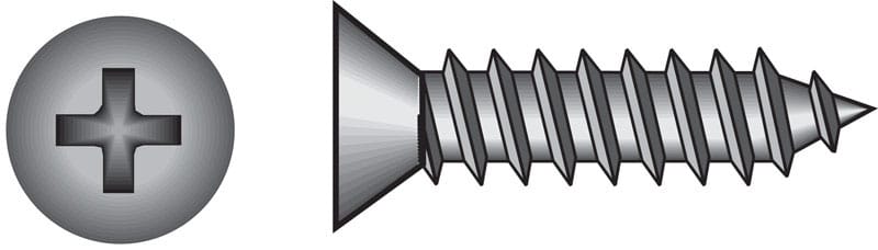 Hillman 80220 No. 12 Ga. X 3/4 in. L Phillips Flat Head Sheet Metal Screws 100 pk