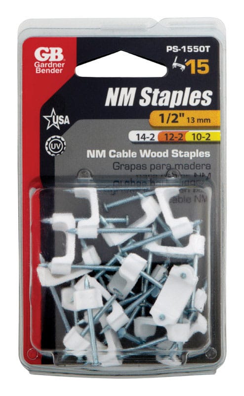 Gardner Bender PS-1550T 1/2 in. W Plastic Insulated Cable Staple 15 pk