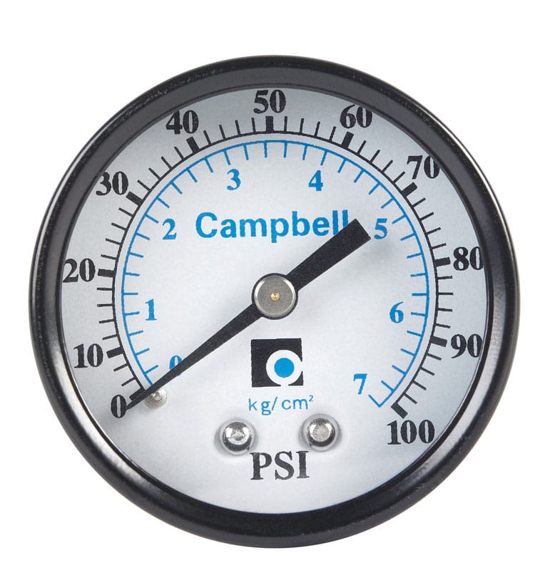 Campbell PGCBM-1-NL 2 in. Brass Pressure Gauge 100 psi