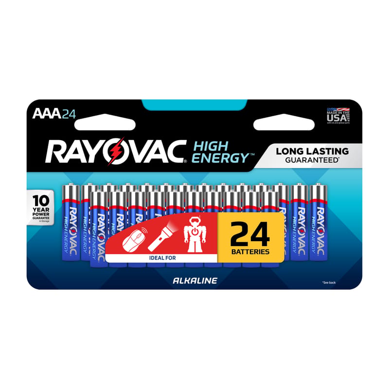 Rayovac 824-24LTK High Energy AAA Alkaline Batteries 24 pk Carded