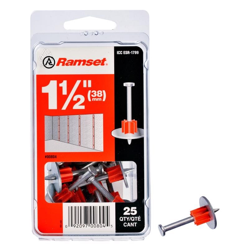 Ramset 00804 .3 in. D X 1-1/2 in. L Steel Flat Head Drive Pin 25 pk