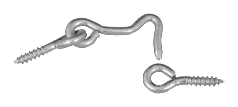 National Hardware N117-853 Small Zinc-Plated Silver Steel 1-1/2 in. L Hook and Eye 2 pk