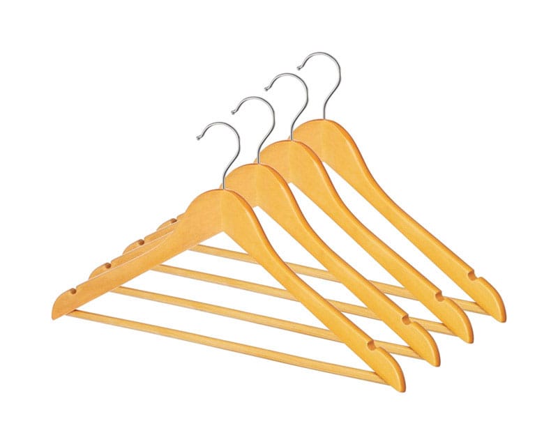 Whitmor 6026-715-4 9-5/16 in. H X 1/2 in. W X 17-1/2 in. L Wood Brown Suit Hanger 1 pk