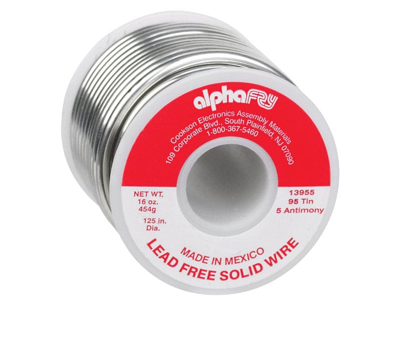 Alpha FRY 13955 16 oz Lead-Free Solid Wire Solder 0.125 in. D Tin/Antimony 95/5 1 pc