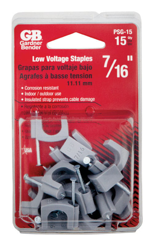Gardner Bender PSG-15 7/16 in. W Plastic Insulated Coaxial Staple 15 pk