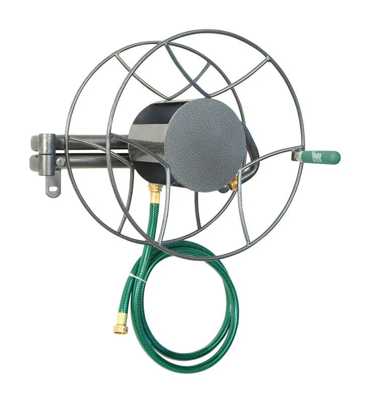 Yard Butler SRWM-180 100 ft. Gray Wall Mounted Hose Reel