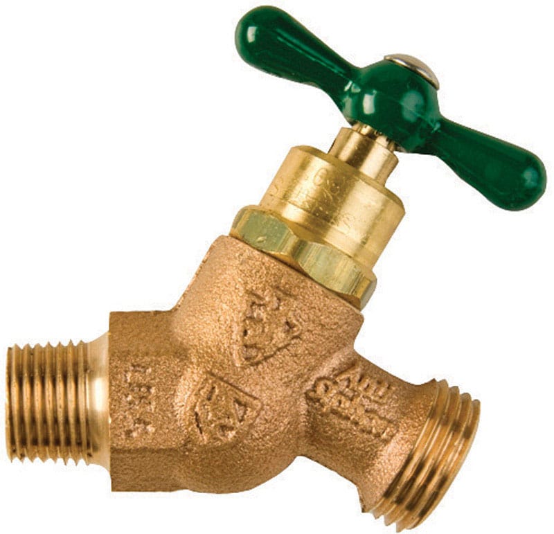 Arrowhead 261LF 1/2 in. MIP X 3/4 in. MHT Anti-Siphon Brass No-Kink Hose Bibb