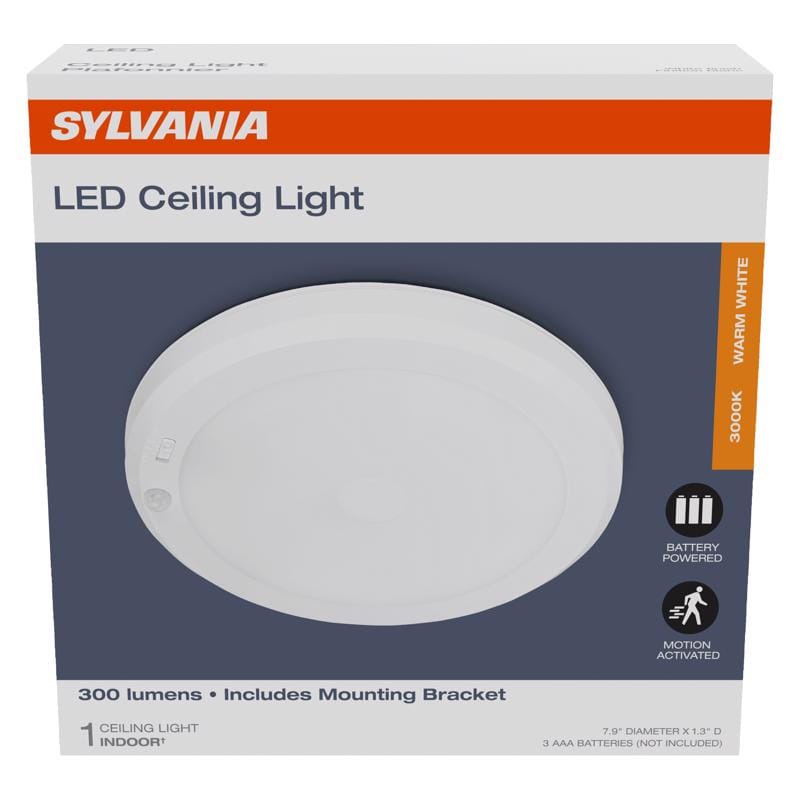 Sylvania 66945 Motion-Sensing Battery Powered LED White Ceiling Light