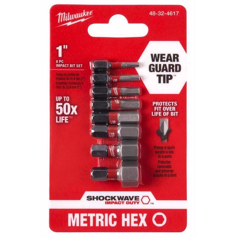 Milwaukee 48-32-4617 Hex Bit Set Met 1" 8P